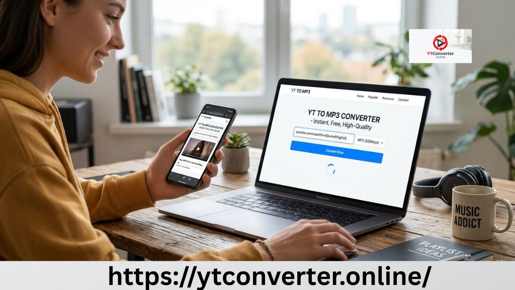 Online YouTube to MP3 converter interface showing fast audio extraction process